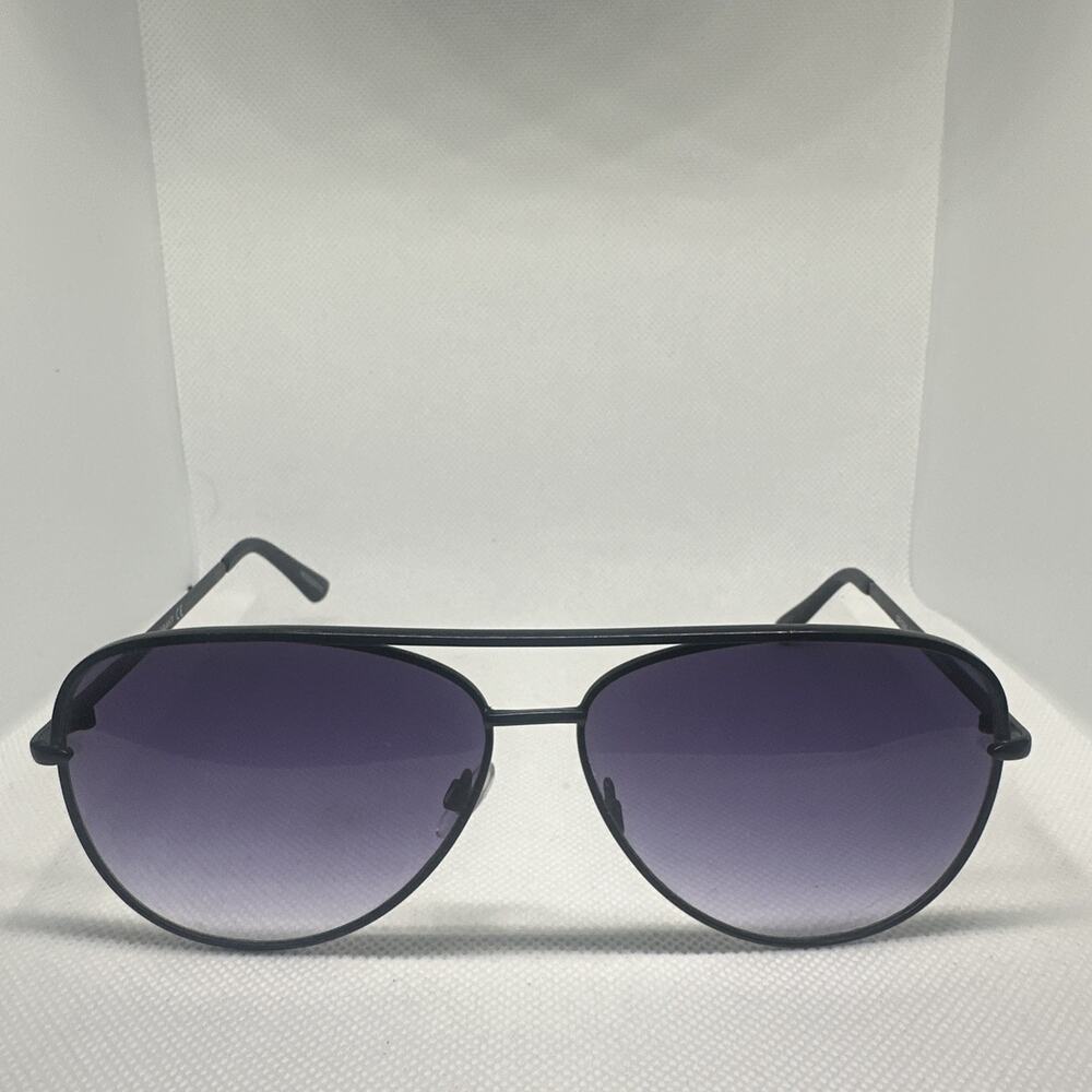 Foster Grant Surge MSN21SG17 Aviator Sunglasses Black Blue Metal Frame Gray Lens